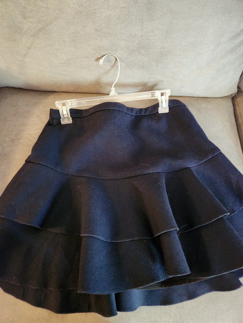 J. Crew Layered Navy Flounce Skirt - Women's Circle Skater Style